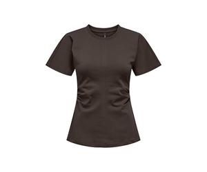 ONLY Onlmarie Life S/S Ruching Top JRS Noos, Seal Brown, XS