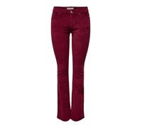 ONLY Onlmary-Global Mid Cord Flared PNT Noos, Rojo Oscuro, 46W / 34L