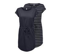 ONLY Onlmay Life S/S Dress 2 Pack Ay CS Jrs, Azul Oscuro, M (Pack de 2) Mujeres