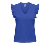 ONLY Onlmay Life S/S Frill V-Neck Top Box JRS, Azul Brillante, XS