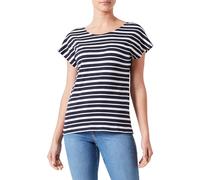 ONLY Onlmay Life S/S Open Back Top Box Jrs Camiseta, Night Sky/Stripes:Cloud Dancer (Ella), M para Mujer