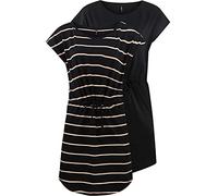 ONLY OnlMAY S/S Vestido de verano para mujer, paquete de 2 unidades, tallas XS, S, M, L, XL, XXL, a rayas, negro, 100 % algodón, XXL