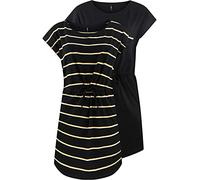 ONLY OnlMAY S/S Vestido de verano para mujer, paquete de 2 unidades, tallas XS, S, M, L, XL, XXL, a rayas, negro, 100 % algodón, S