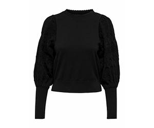 Only ONLMELITA L/S O-Neck Pullover KNT Noos, Suéter pulóver De Las Mujeres, Black, XS