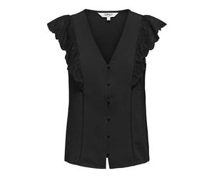 ONLY Onlmette Life Sl V-Neck Mix Top WVN Cs, Negro, L
