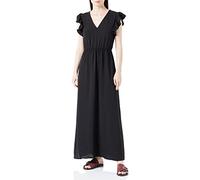 ONLY Onlmette S/L Frill Dress Wvn CS Vestido Maxi, Negro, Mujer