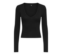 ONLY Onlmila L/S V-Neck JRS Top Box, Negro, S Mujeres