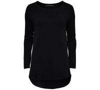 Only Onlmila Lacy L/s Long Pullover Knt Camiseta, Negro, M para Mujer
