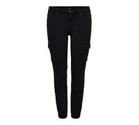 Only Onlmissouri Reg ANK Cargo Pnt Noos, Jeans Mujer, Black/Wash:Black Washed, 36/34