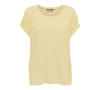 Only Onlmoster Stripe S/S O-Neck Top JRS Noos Top Básico con Cuello O y Mangas Cortas para Ropa de Ocio, Amarillo pálido, XS Mujeres