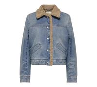 ONLY Onlnadya LS Teddy Dnm Jacket Gua Chaqueta, Azul, S para Mujer