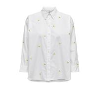 ONLY Camisa de Mujer con Cuello de Camisa, Ajuste Cuadrado, puños y Botones cómodos y Elegantes., Color:Blanco-3, Talla:XS