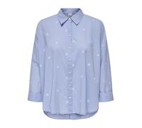 ONLY Onlnew Lina Grace LS Emb Shirt Noos Wvn Cierre De Botón Caja Ajuste Camisa De Manga Larga, Brunnera Blue, M Mujeres