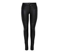 ONLY onlNEW ROYAL REG SK. BIKER COATED NOOS, Pantalones Mujer, Negro (Black), XS/L30 (Talla del fabricante: X-Small)