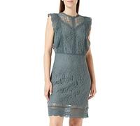 ONLY Onlnew Vestido de Encaje a Cuadros por Encima de la Rodilla Corto, Verde bálsamo, S para Mujer