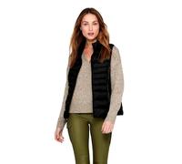ONLY ONLNEWCLAIRE Quilted Waistcoat OTW Noos, Abrigo Mujer, Black/Detail:Pipping Tone in Tone, M