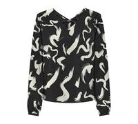 ONLY Onlnova Life Elite L/S Mallory Top, Black/AOP:587 Yoko, L Mujeres