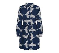 ONLY Onlnova Life Vis L/S Shirt Dress Camiseta, Blue Depths, L Mujeres