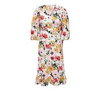 ONLY Onlolivia 3/4 Wrap Midi Dress Wvn Noos Vestido, Cloud Dancer/Kamil Flower, L para Mujer