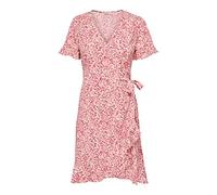 ONLY Onlolivia S/S Wrap Dress Wvn Noos Vestido, Rosa (Rosa Smoke/AOP/Tanzya Flower), 36 EU para Mujer