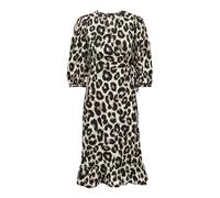 Only Onlolivia - Vestido de Mujer 3/4 Wrap Midi WVN Noos, Cloud Dancer/AOP: Hula Leo, M, Cloud Dancer/AOP:Hula Leo, M