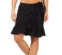 ONLY Onlolivia Wrap Skirt Wvn Noos Falda, Negro, S para Mujer