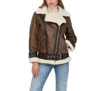 ONLY Onlolympia Faux Bonded Biker CC Otw Chaqueta de Motorista, Chip de Chocolate. Detalles: Moonbeam, M para Mujer