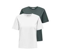 ONLY Onlonly S/S tee Noos 2 Pack Camiseta, Bálsamo Verde, L (Pack de 2) Mujeres