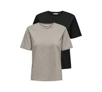 ONLY Onlonly S/S tee Noos 2 Pack Camiseta, Negro, L (Pack de 2) Mujeres