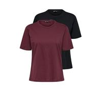 ONLY Onlonly S/S tee Noos 2 Pack Camiseta, Windsor Wine, L (Pack de 2) Mujeres