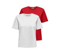 ONLY Onlonly S/S tee Noos 2 Pack, Rojo, M