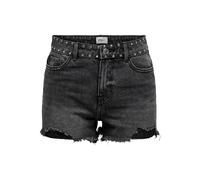 ONLY Onlpacy HW - Pantalones Cortos DNM con Tachuelas para Mujer, Negro Denim, S