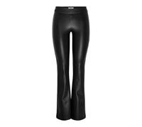ONLY Onlpaige MW Faux Le Flared Mallas PNT para Mujer, Negro, M / 32L
