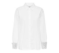ONLY Onlpanama LS Sequines Mix Shirt Wvn, Blanco Brillante, M Mujeres
