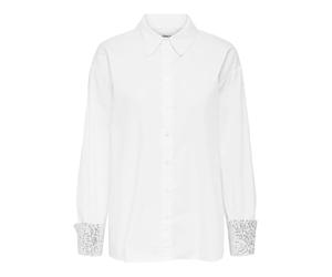 ONLY Onlpanama LS Sequines Mix Shirt Wvn, Blanco Brillante, M Mujeres