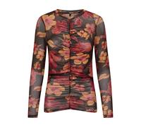 ONLY ONLPARIS L/S Ruching Top Box JRS, Black Coffee/AOP: Big Flower, M