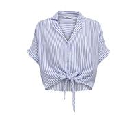 ONLY Onlpaula Life S/S Camiseta de Manga Corta Wvn Noos, Cloud Dancer/Stripes: Rayas Azules, Extra-Large para Mujer