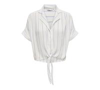 ONLY Onlpaula Life S/S Tie Shirt Wvn Noos Camisa Femenina Corta Detalle Nudo, Cloud Dancer, XS Mujeres