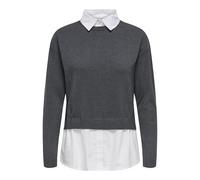 ONLY Onlpayson LS Mix Pullover Knt Jersey, Gris Oscuro, M para Mujer