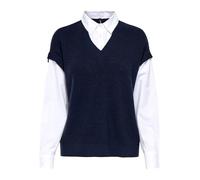 ONLY Onlpayson LS Polo Mix Vest Knt, Azul Oscuro, L para Mujer