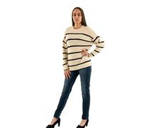 ONLY Onlpernille LS - Jersey de Punto para Mujer, diseño de Rayas, Color Negro, Talla XS