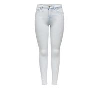 ONLY Onlpower Mid Waist SK Push Up Dnm Tai Jeans, Denim Bleached Light Blue Bleached, XS / 32L Mujeres