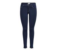 Only Onlrain Life Reg Skinny Dnm Noos Jeans, Dark Blue Denim/Detail:Pim550, L / 30L Mujer