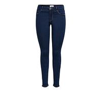 Only Onlrain Life Reg Skinny Dnm Noos Jeans, Dark Blue Denim/Detail:Pim550, S / 34L Mujer