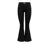 ONLY Onlreese Reg Retro Flared Dnm Box Jeans, Black Denim, 27W x 32L para Mujer