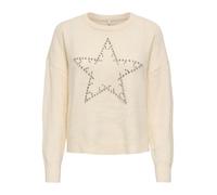 ONLY Onlrenata LS O-Neck Bling KNT Mujer, Blancocap Gris, S