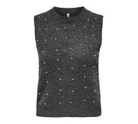 ONLY Onlrenata SL O-Neck Pearl Vest KNT - Chaleco para Mujer, Gris Oscuro, M