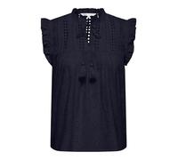 Only Onlreva Life S/L Emb Wvn Noos Top Sin Mangas con Cuello O Y Cierre De Cordón, Azul Oscuro, M Mujeres