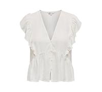 ONLY Blusa 'ONLRian Flonce' blanco lana, Talla XS