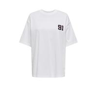 ONLY Onlrikka S/S Satin Print Top Box Jrs, Blanco Brillante, L Mujeres